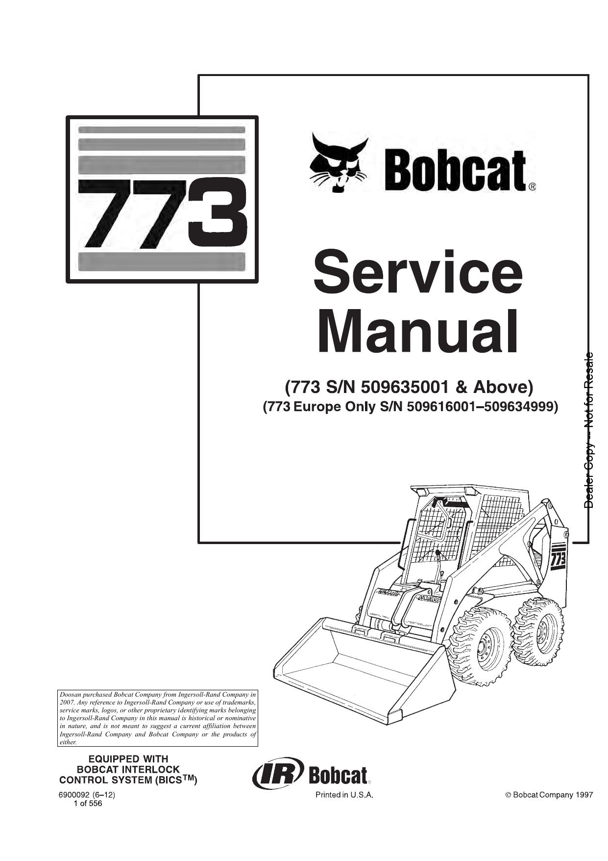 773 Loader Service Manual Bobcat 2